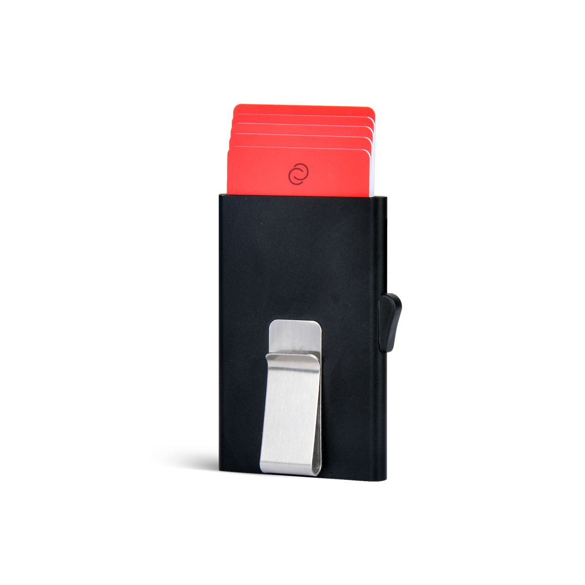 C-Secure Slim Aluminum Card Holder with Money Clip - Black